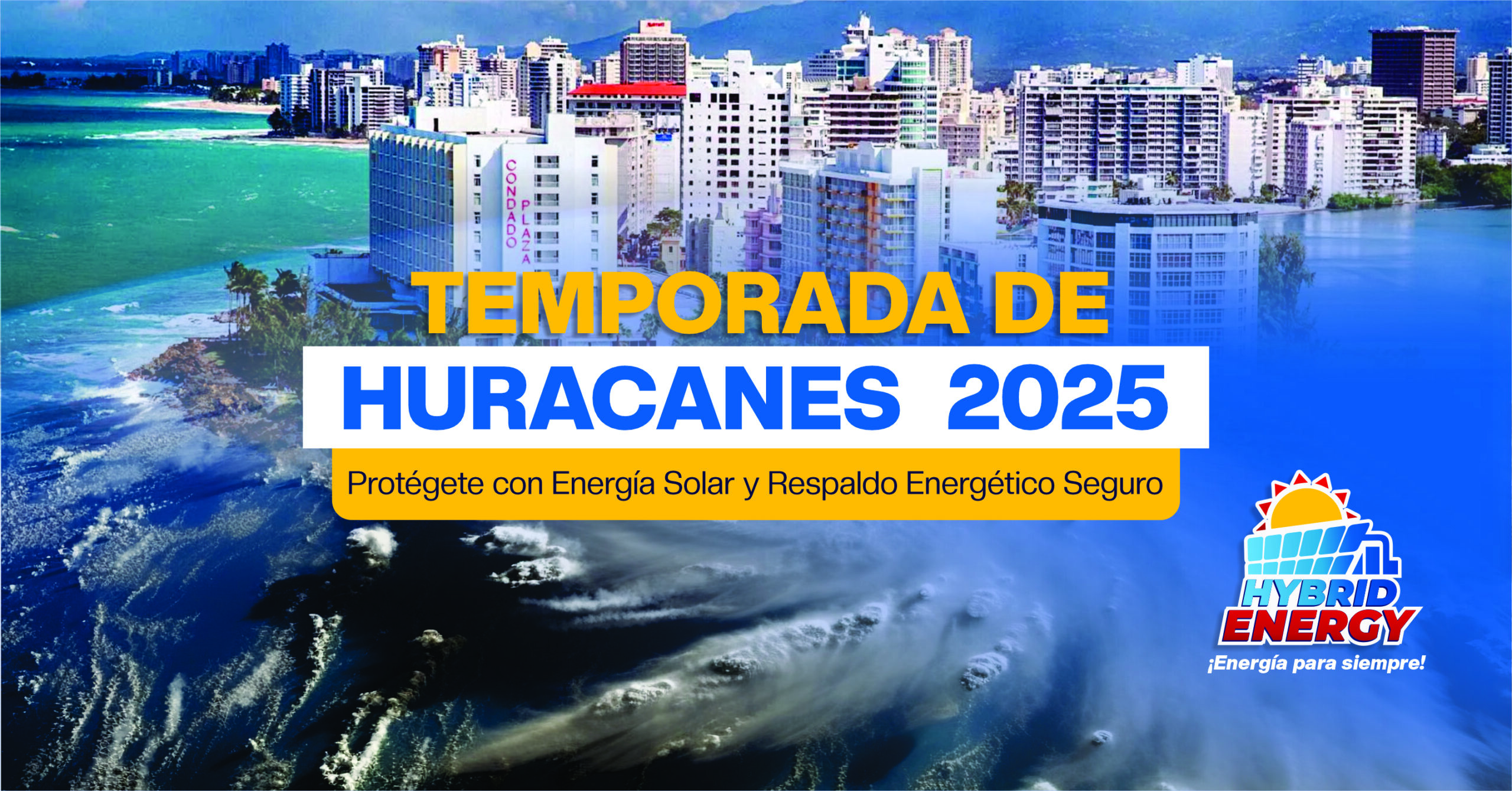 Zona costera de El Condado PR con un ojo de hurracan
