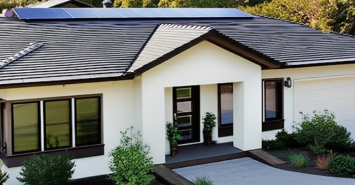 Nuevo modelo de placas solares en techo de una casa