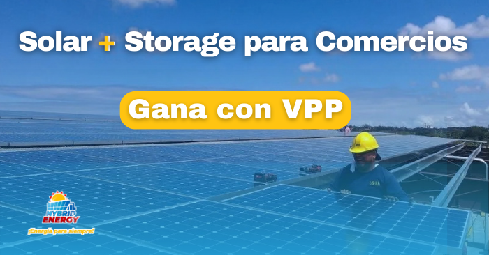 Sistema solar comercial con baterías Fortress Power instalado en el techo de un edificio en Puerto Rico para resiliencia energética y participación en programas VPP.